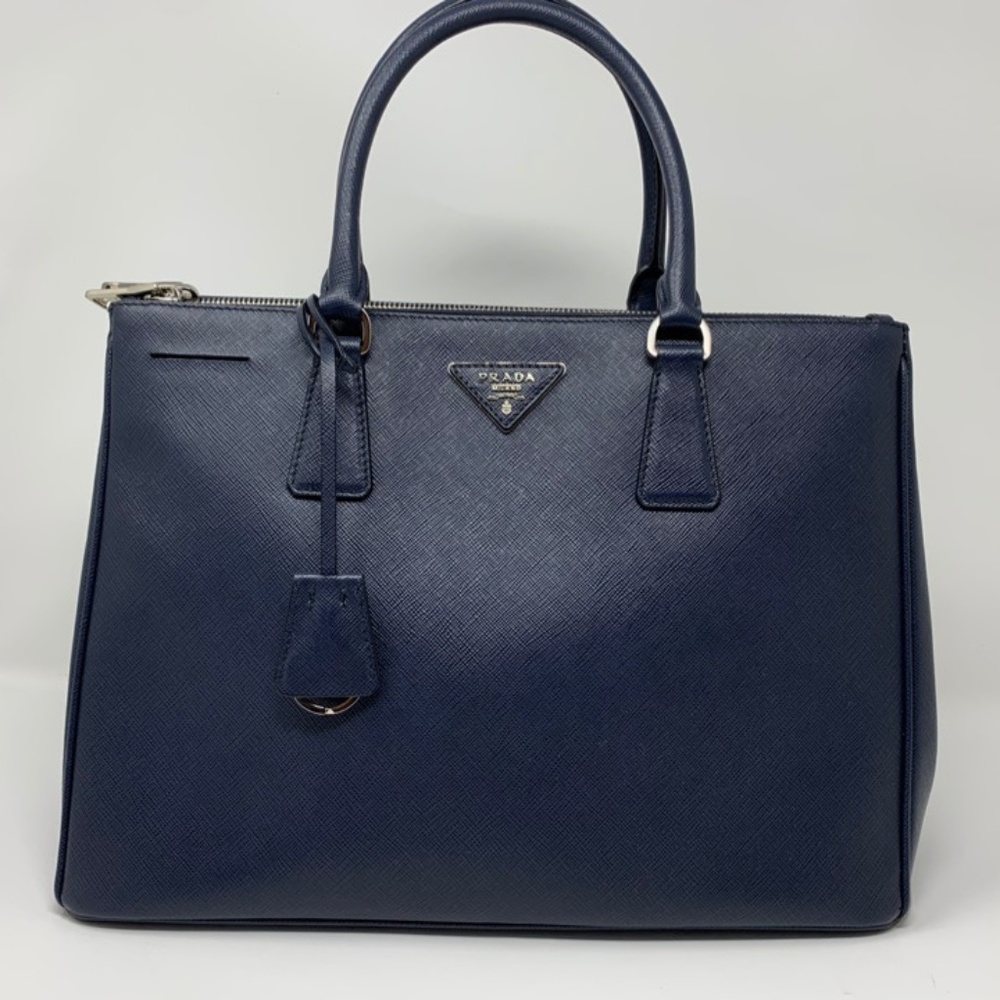 Prada Galleria Saffiano Leather Bag Navy Blue - Picture 1 of 8